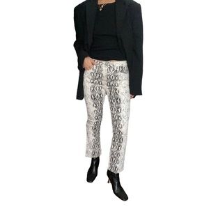 Ashley Mason Snake Print Flared Cropped Size 5